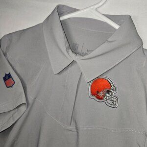 Cleveland Browns Nike Polo Shirt Womens Small Snap Up Gray Football NFL